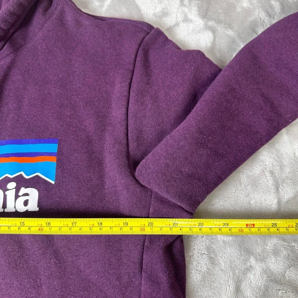 Patagonia Uprise Logo Hoodie Purple Womens Large Mens Medium Sweatshirt Spring - Picture 5 of 6